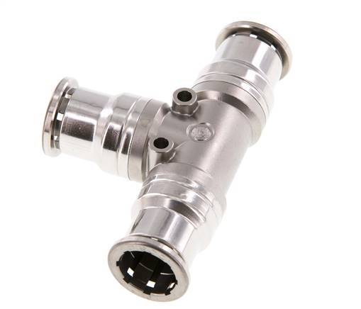 Raccord enfichable en T 16mm Acier inoxydable FKM