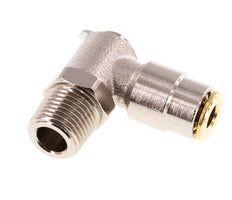 Raccord enfichable coudé 90deg 4mm x R1/8'' avec filets mâles Laiton NBR RotatifHaute pression