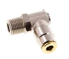 Raccord enfichable coudé 90deg 4mm x R1/8'' avec filets mâles Laiton NBR RotatifHaute pression