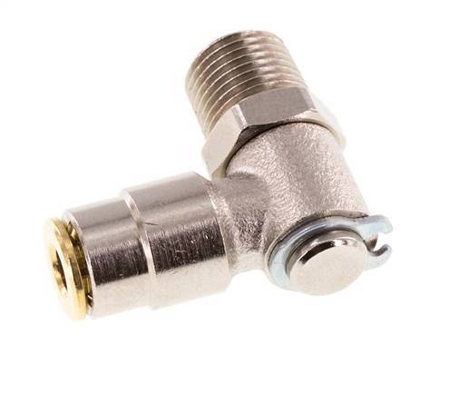 Raccord enfichable coudé 90deg 4mm x R1/8'' avec filets mâles Laiton NBR RotatifHaute pression