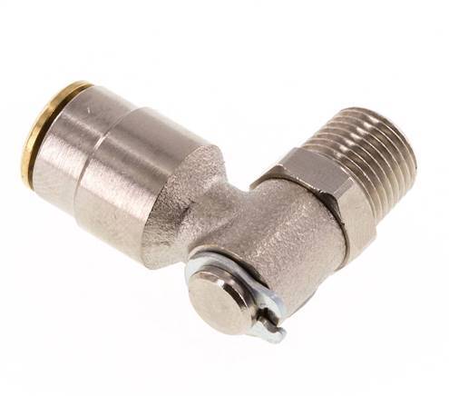 Raccord enfichable coudé 90deg 6mm x R1/8'' avec filets mâles Laiton NBR RotatifHaute pression