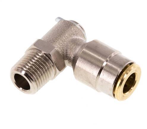 Raccord enfichable coudé 90deg 6mm x R1/8'' avec filets mâles Laiton NBR RotatifHaute pression