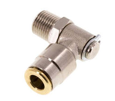 Raccord enfichable coudé 90deg 6mm x R1/8'' avec filets mâles Laiton NBR RotatifHaute pression
