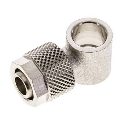 10x8 & G1/8'' Raccord Banjo à poussoir en laiton nickele [2 Pièces]