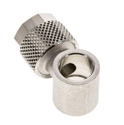 10x8 & G1/8'' Raccord Banjo à poussoir en laiton nickele [2 Pièces]