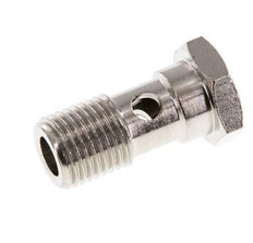 Boulon banjo 1 voie en laiton nickelé avec filetage mâle G1/4'' L28mm [2 pièces]
