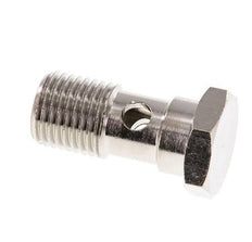 Boulon banjo 1 voie en laiton nickelé avec filetage mâle G1/4'' L28mm [2 pièces]