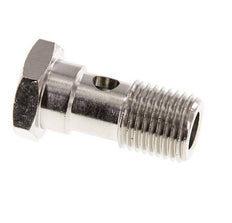 Boulon banjo 1 voie en laiton nickelé avec filetage mâle G1/4'' L28mm [2 pièces]
