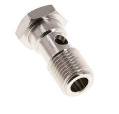 Boulon banjo 1 voie en laiton nickelé avec filetage mâle G1/4'' L28mm [2 pièces]