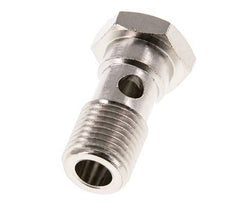 Boulon banjo 1 voie en laiton nickelé avec filetage mâle G1/4'' L28mm [2 pièces]