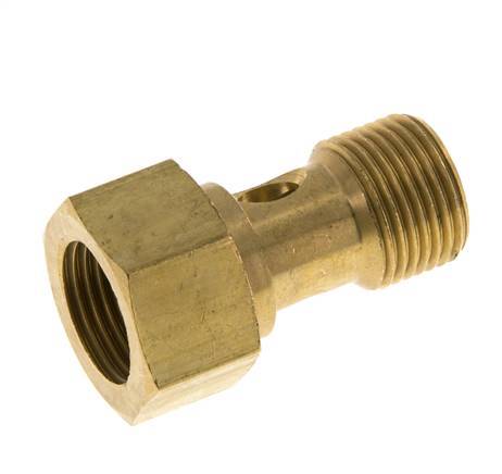 1-way Brass Banjo Bolt with G3/8'' Male and Female Threads L26.5mm