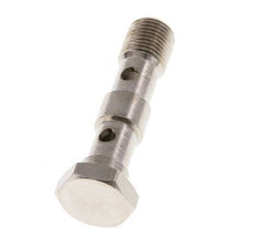 Boulon banjo en laiton nickelé à 2 voies avec filetage mâle G1/8'' L40.5mm [5 pièces].