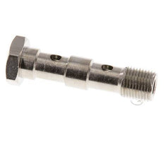 Boulon banjo en laiton nickelé à 2 voies avec filetage mâle G1/8'' L40.5mm [5 pièces].