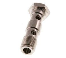 Boulon Banjo 2 voies en laiton nickelé avec filetage mâle G1/4'' L46mm [2 Pièces]