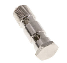 Boulon banjo à 2 voies en laiton nickelé avec filetage mâle G1/2'' L62.5mm