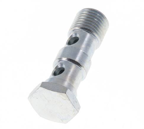 Boulon banjo en acier zingué à 2 voies avec filetage mâle G1/4'' L41.5mm [2 Pièces]