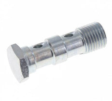 Boulon banjo en acier zingué à 2 voies avec filetage mâle G1/4'' L41.5mm [2 Pièces]