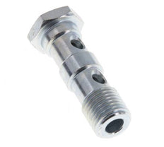 Boulon banjo en acier zingué à 2 voies avec filetage mâle G1/4'' L41.5mm [2 Pièces]