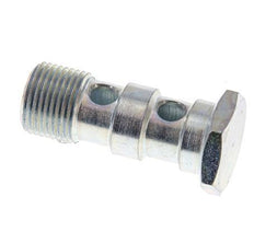 Boulon Banjo 2 voies en acier zingué avec filetage mâle G3/8'' L43mm