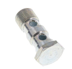 Boulon Banjo 2 voies en acier zingué avec filetage mâle G3/8'' L43mm