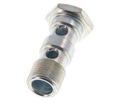 Boulon Banjo 2 voies en acier zingué avec filetage mâle G3/8'' L43mm