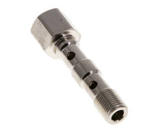 Boulon Banjo 2 voies en laiton nickelé avec filets mâle et femelle G1/8'' L40.5mm [2 Pièces]