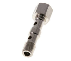 Boulon Banjo 2 voies en laiton nickelé avec filets mâle et femelle G1/8'' L40.5mm [2 Pièces]