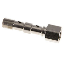 Boulon Banjo 2 voies en laiton nickelé avec filets mâle et femelle G1/8'' L40.5mm [2 Pièces]