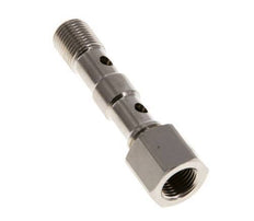 Boulon Banjo 2 voies en laiton nickelé avec filets mâle et femelle G1/8'' L40.5mm [2 Pièces]