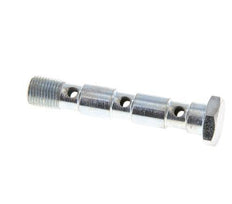 3-way zinc plated Steel Banjo Bolt with G1/8'' Male Threads L55mm [2 Pieces]