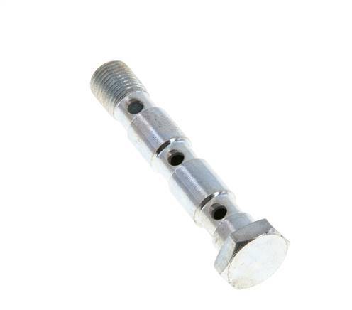 Boulon Banjo 3 voies en acier zingué avec filetage mâle G1/8'' L55mm [2 Pièces]