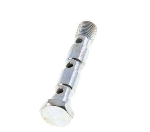 3-way zinc plated Steel Banjo Bolt with G1/8'' Male Threads L55mm [2 Pieces]