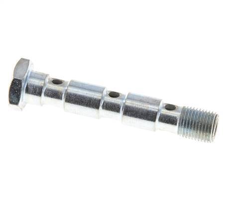 Boulon Banjo 3 voies en acier zingué avec filetage mâle G1/8'' L55mm [2 Pièces]