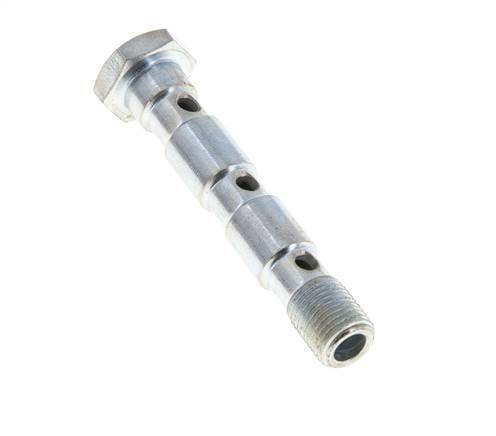 Boulon Banjo 3 voies en acier zingué avec filetage mâle G1/8'' L55mm [2 Pièces]