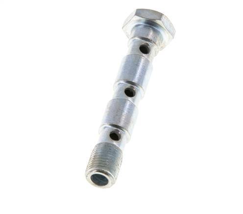 Boulon Banjo 3 voies en acier zingué avec filetage mâle G1/8'' L55mm [2 Pièces]