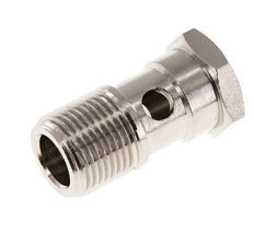 Boulon banjo 1 voie en laiton nickelé avec filetage mâle G3/8'' L32mm [2 pièces]