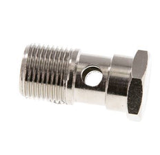Boulon banjo 1 voie en laiton nickelé avec filetage mâle G3/8'' L32mm [2 pièces]