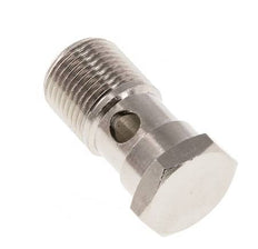 Boulon banjo 1 voie en laiton nickelé avec filetage mâle G3/8'' L32mm [2 pièces]