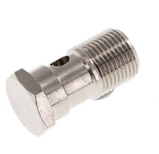 Boulon banjo 1 voie en laiton nickelé avec filetage mâle G3/8'' L32mm [2 pièces]