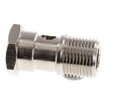 Boulon banjo 1 voie en laiton nickelé avec filetage mâle G3/8'' L32mm [2 pièces]