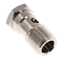 Boulon banjo 1 voie en laiton nickelé avec filetage mâle G3/8'' L32mm [2 pièces]