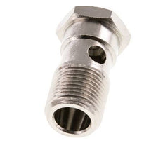 Boulon banjo 1 voie en laiton nickelé avec filetage mâle G3/8'' L32mm [2 pièces]