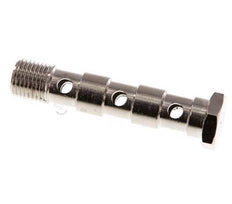 Boulon Banjo 3 voies en laiton nickelé avec filetage mâle G1/4'' L67mm [2 Pièces]