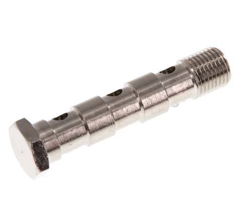 Boulon Banjo 3 voies en laiton nickelé avec filetage mâle G1/4'' L67mm [2 Pièces]