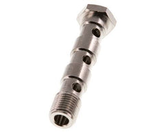 Boulon Banjo 3 voies en laiton nickelé avec filetage mâle G1/4'' L67mm [2 Pièces]
