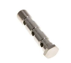 Boulon banjo à 3 voies en laiton nickelé avec filetage mâle G3/8'' L79mm