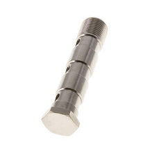 Boulon banjo à 3 voies en laiton nickelé avec filetage mâle G3/8'' L79mm