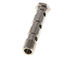 Boulon banjo à 3 voies en laiton nickelé avec filetage mâle G3/8'' L79mm