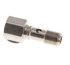 Boulon Banjo 1 voie en laiton nickelé avec filets mâle et femelle G1/8'' L24mm [2 Pièces]