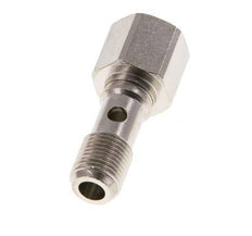Boulon Banjo 1 voie en laiton nickelé avec filets mâle et femelle G1/8'' L24mm [2 Pièces]